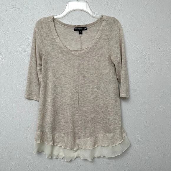 Living Doll Tan and Cream Shirt - Picture 1 of 6
